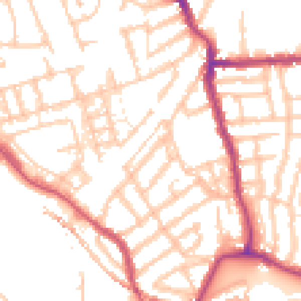 Daytime road noise heatmap for W4 5BA