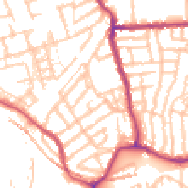 Daytime road noise heatmap for W4 5BL