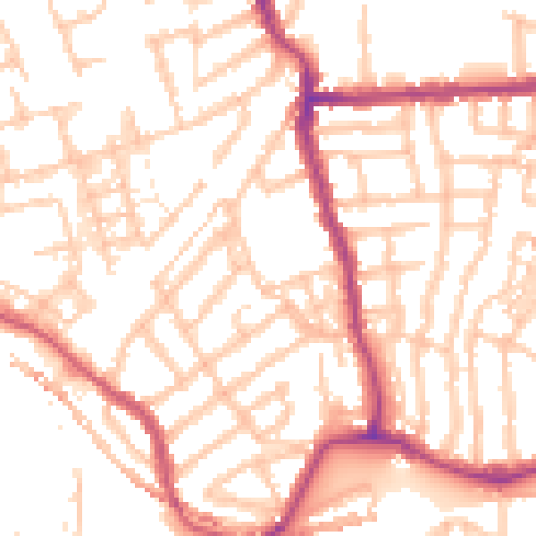 Daytime road noise heatmap for W4 5BP
