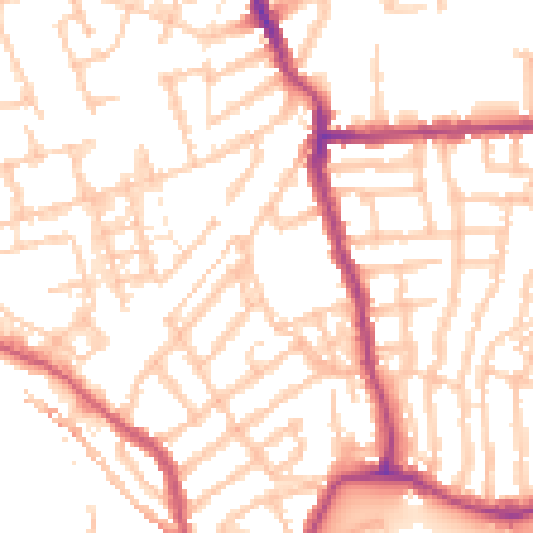 Daytime road noise heatmap for W4 5BS