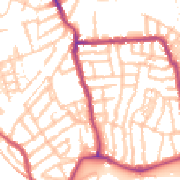Daytime road noise heatmap for W4 5DA