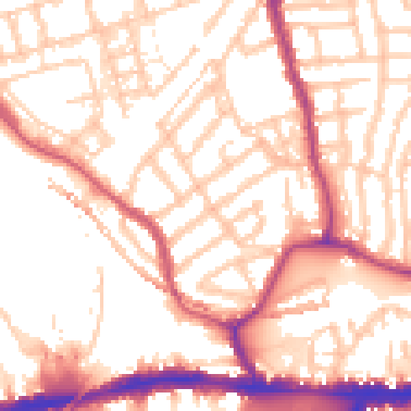 Daytime road noise heatmap for W4 5EP