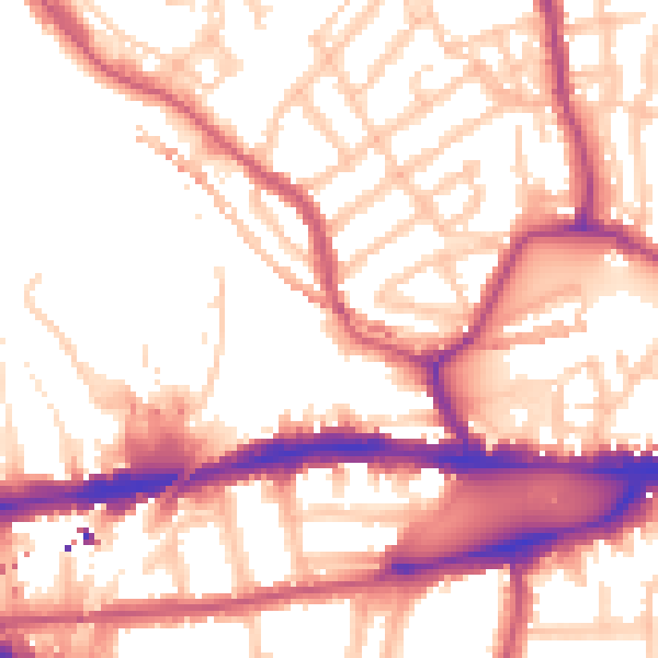 Daytime road noise heatmap for W4 5HA