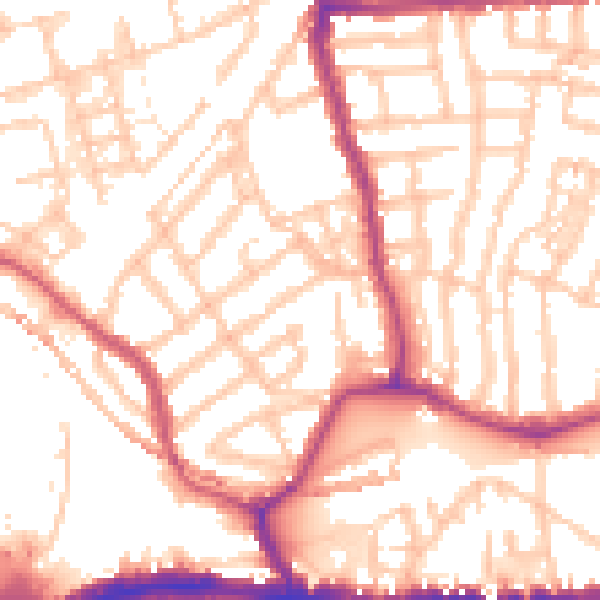 Daytime road noise heatmap for W4 5HY