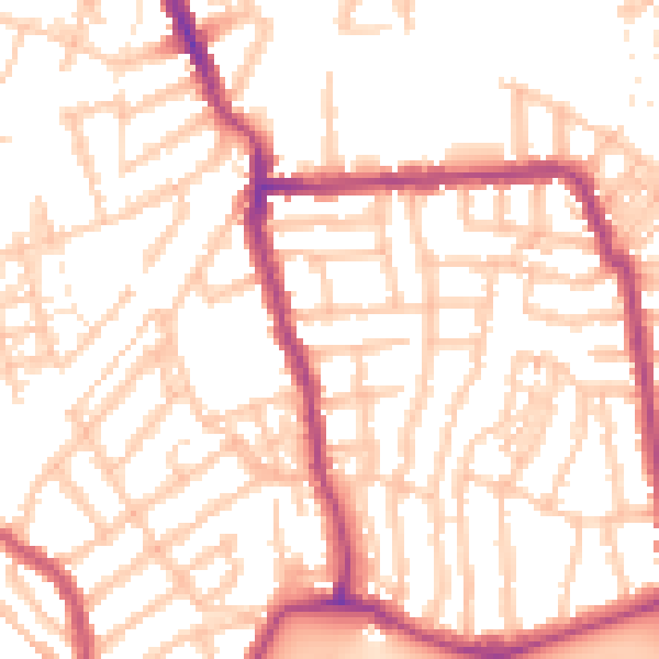 Daytime road noise heatmap for W4 5JH