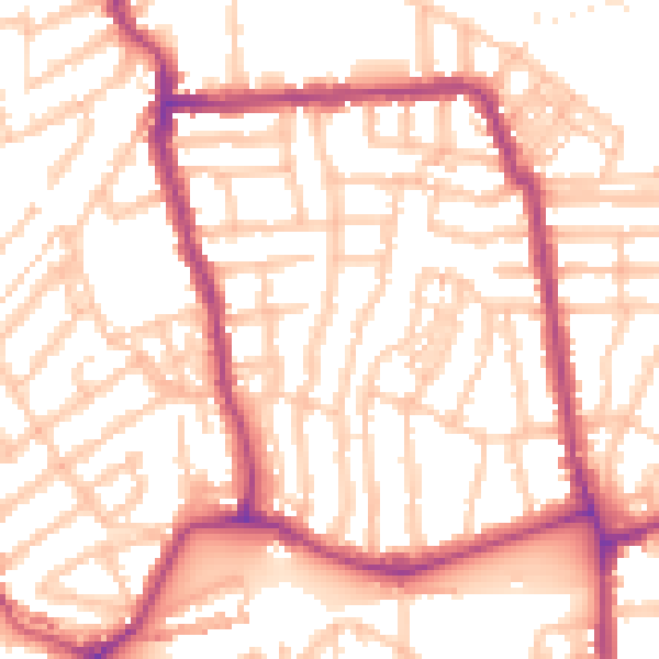 Daytime road noise heatmap for W4 5JR