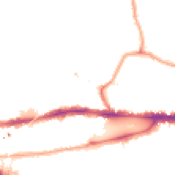 Night-time road noise heatmap for W4 5LE