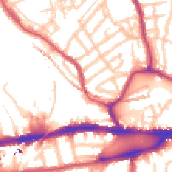 Daytime road noise heatmap for W4 5LW