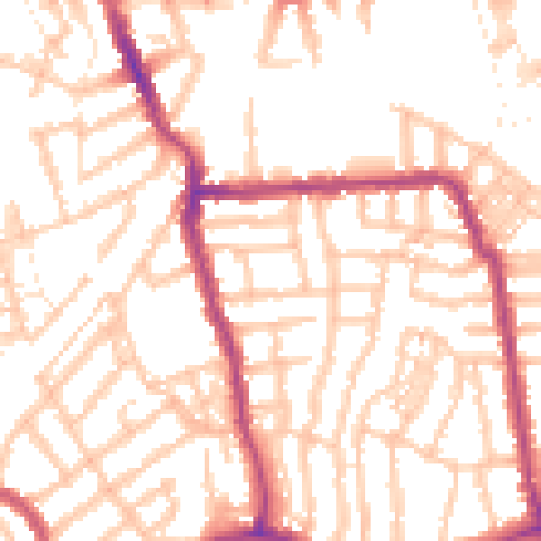 Daytime road noise heatmap for W4 5NY