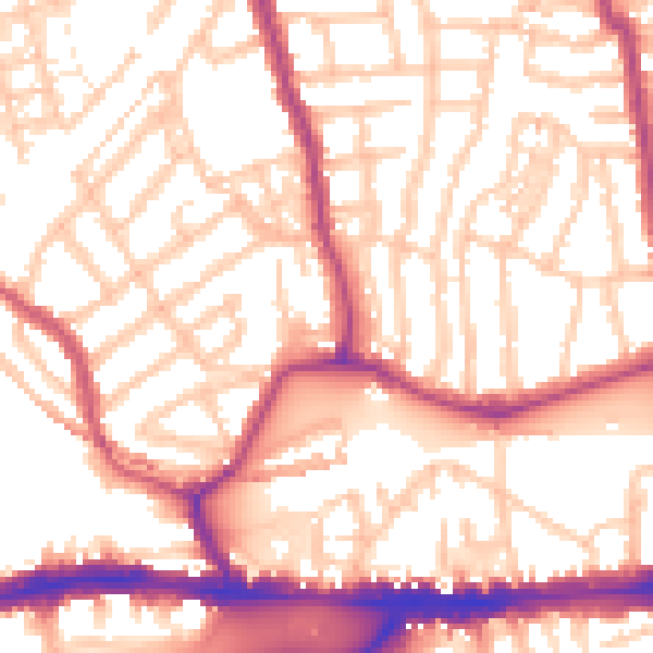 Daytime road noise heatmap for W4 5SR