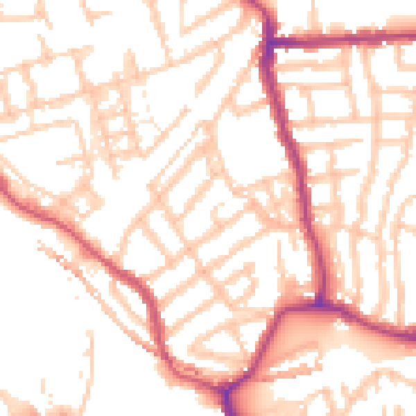 Daytime road noise heatmap for W4 5SY