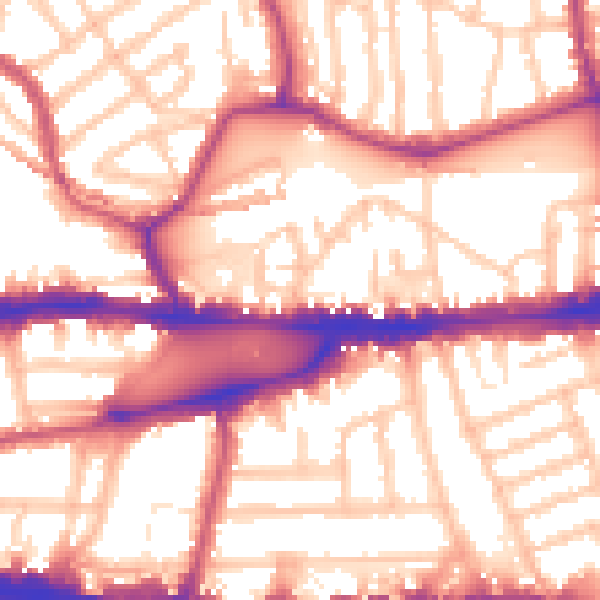 Daytime road noise heatmap for W4 5UL