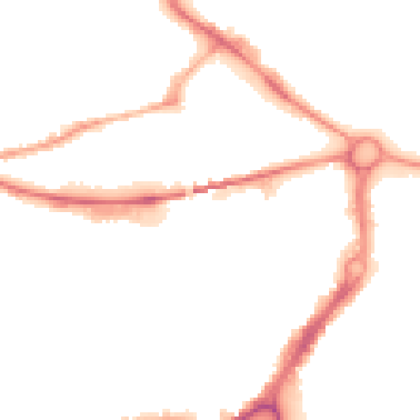 Night-time road noise heatmap for WA1 1AH