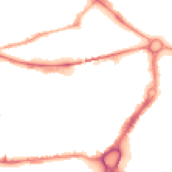 Night-time road noise heatmap for WA1 1AL