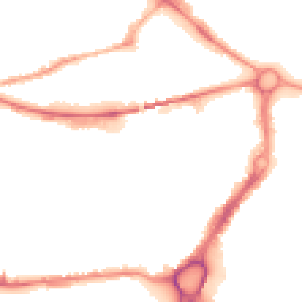 Night-time road noise heatmap for WA1 1AQ
