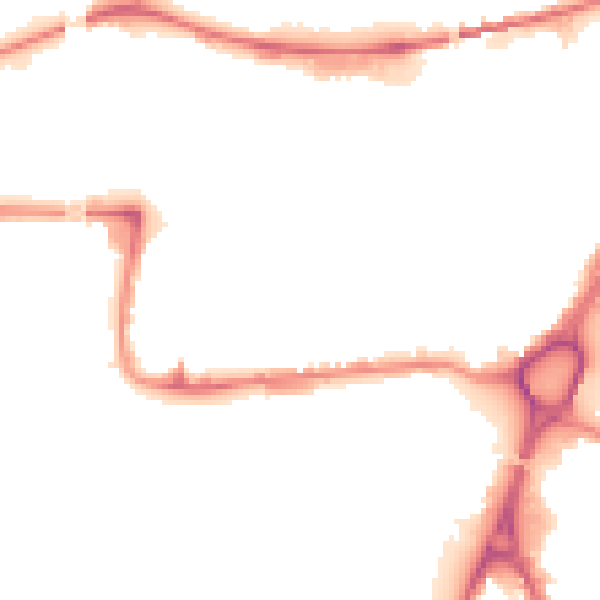 Night-time road noise heatmap for WA1 1BL