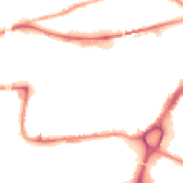 Night-time road noise heatmap for WA1 1DR