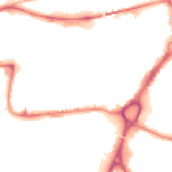 Night-time road noise heatmap for WA1 1EG