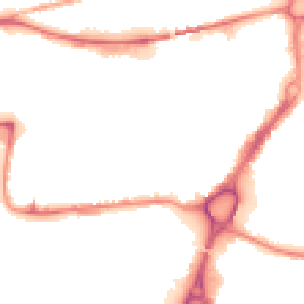 Night-time road noise heatmap for WA1 1EJ