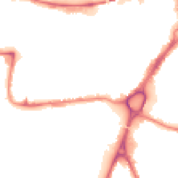 Night-time road noise heatmap for WA1 1HG