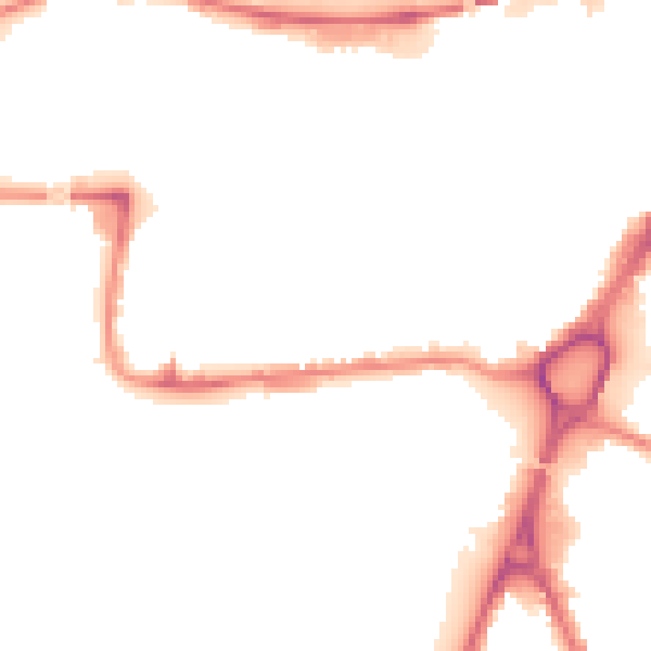 Night-time road noise heatmap for WA1 1HU