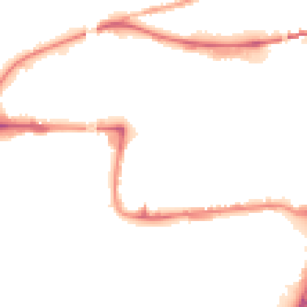 Night-time road noise heatmap for WA1 1NL