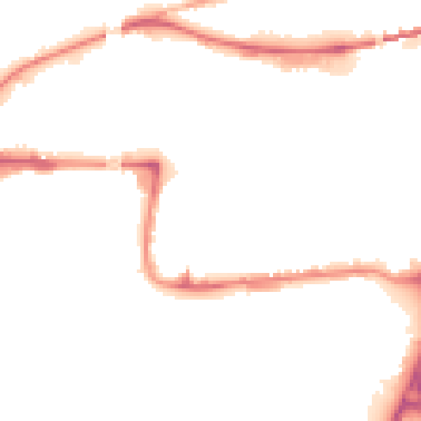 Night-time road noise heatmap for WA1 1NU