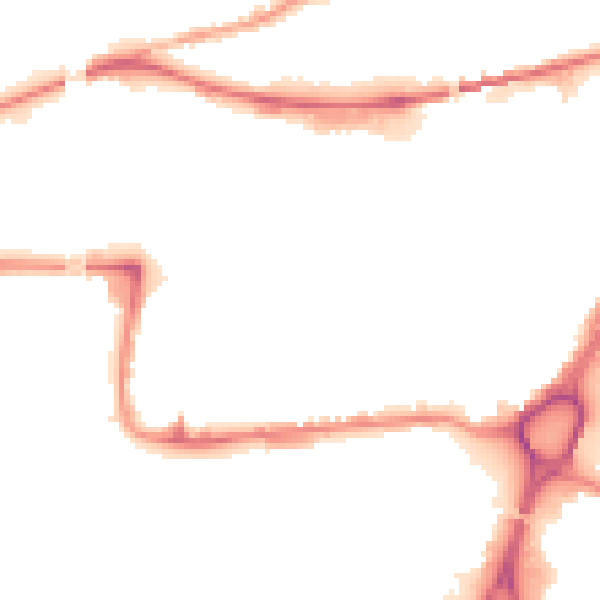 Night-time road noise heatmap for WA1 1TA