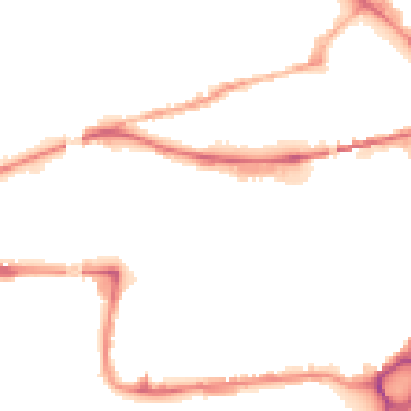 Night-time road noise heatmap for WA1 1UL