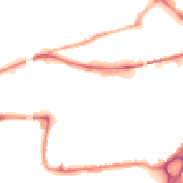 Night-time road noise heatmap for WA1 1UQ