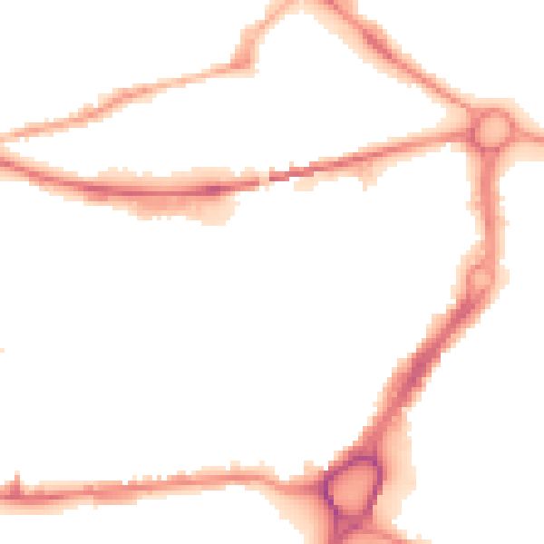 Night-time road noise heatmap for WA1 1XL