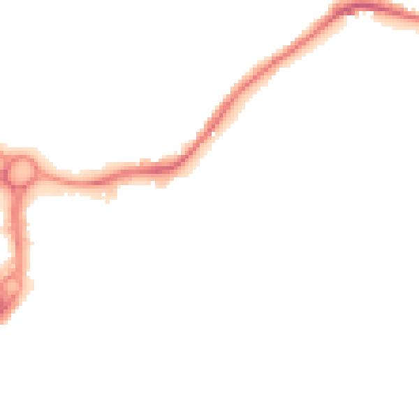 Night-time road noise heatmap for WA1 2EG