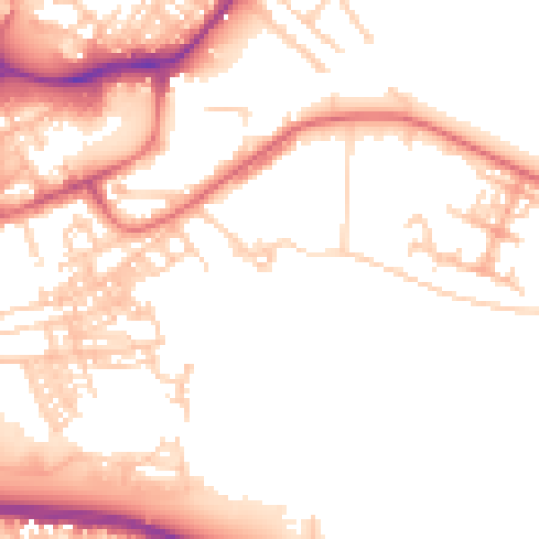 Daytime road noise heatmap for WA1 2FU