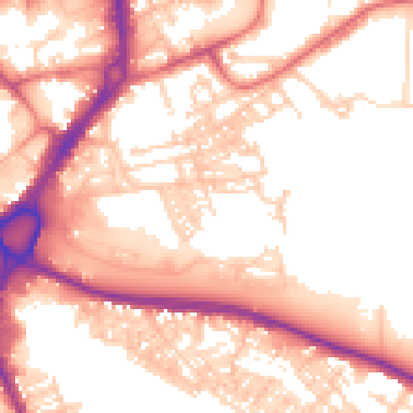 Daytime road noise heatmap for WA1 2JW