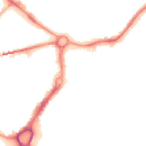 Night-time road noise heatmap for WA1 2TE