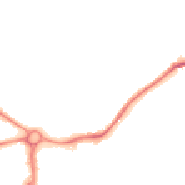 Night-time road noise heatmap for WA1 3GJ