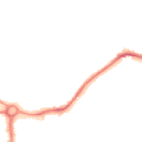 Night-time road noise heatmap for WA1 3QP
