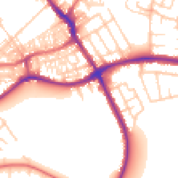 Daytime road noise heatmap for WA1 3RH