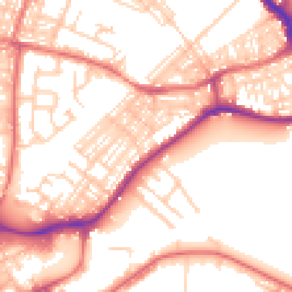 Daytime road noise heatmap for WA1 3RL