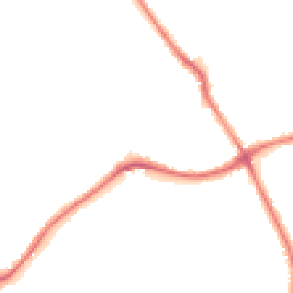 Night-time road noise heatmap for WA1 3SA