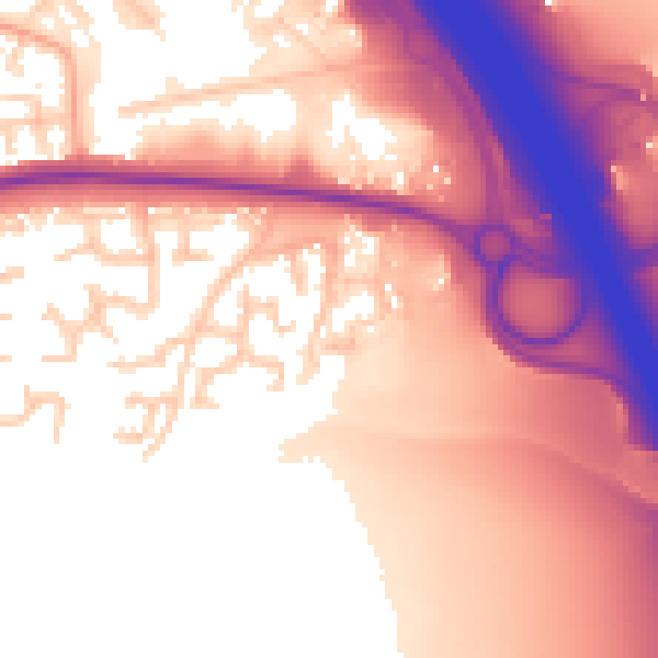 Daytime road noise heatmap for WA1 4FT