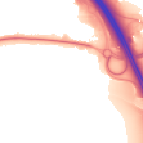 Night-time road noise heatmap for WA1 4FT