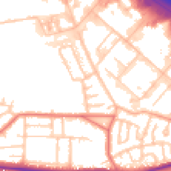 Daytime road noise heatmap for WA1 4QL