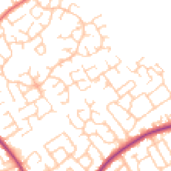 Daytime road noise heatmap for WA3 2LR