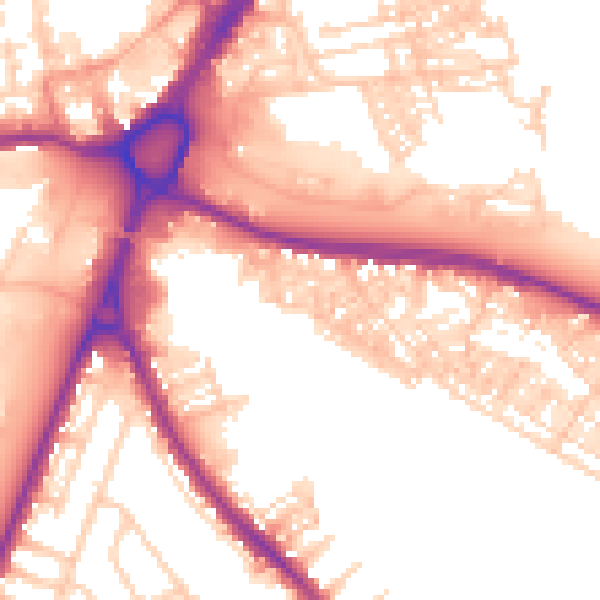 Daytime road noise heatmap for WA4 1BU