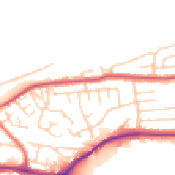 Daytime road noise heatmap for WA4 2HP