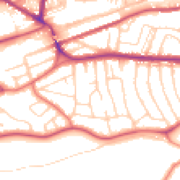Daytime road noise heatmap for WA4 2JX