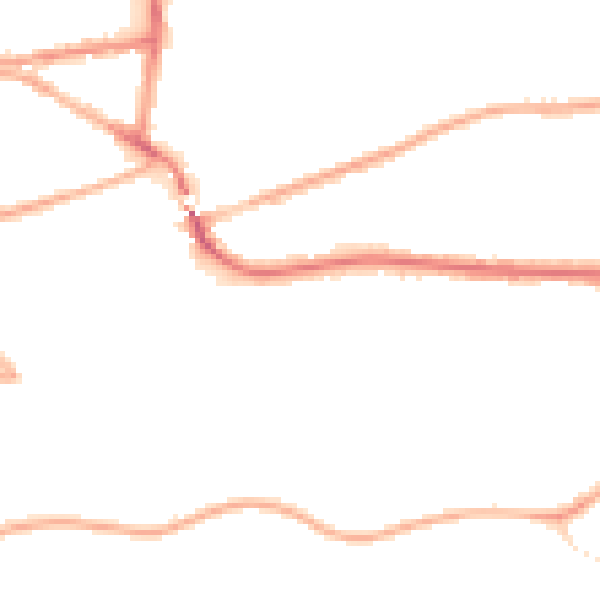 Night-time road noise heatmap for WA4 2LA