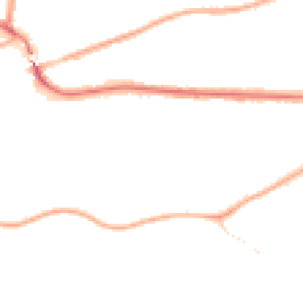 Night-time road noise heatmap for WA4 2LJ