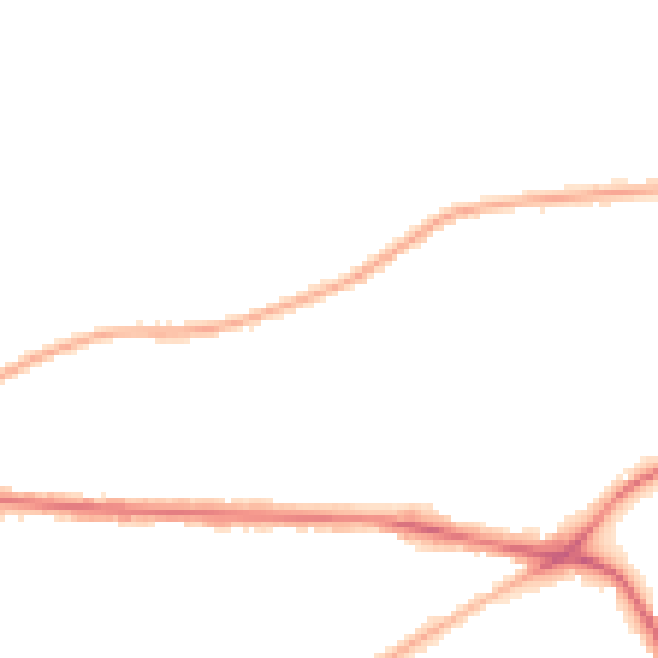 Night-time road noise heatmap for WA4 2NJ